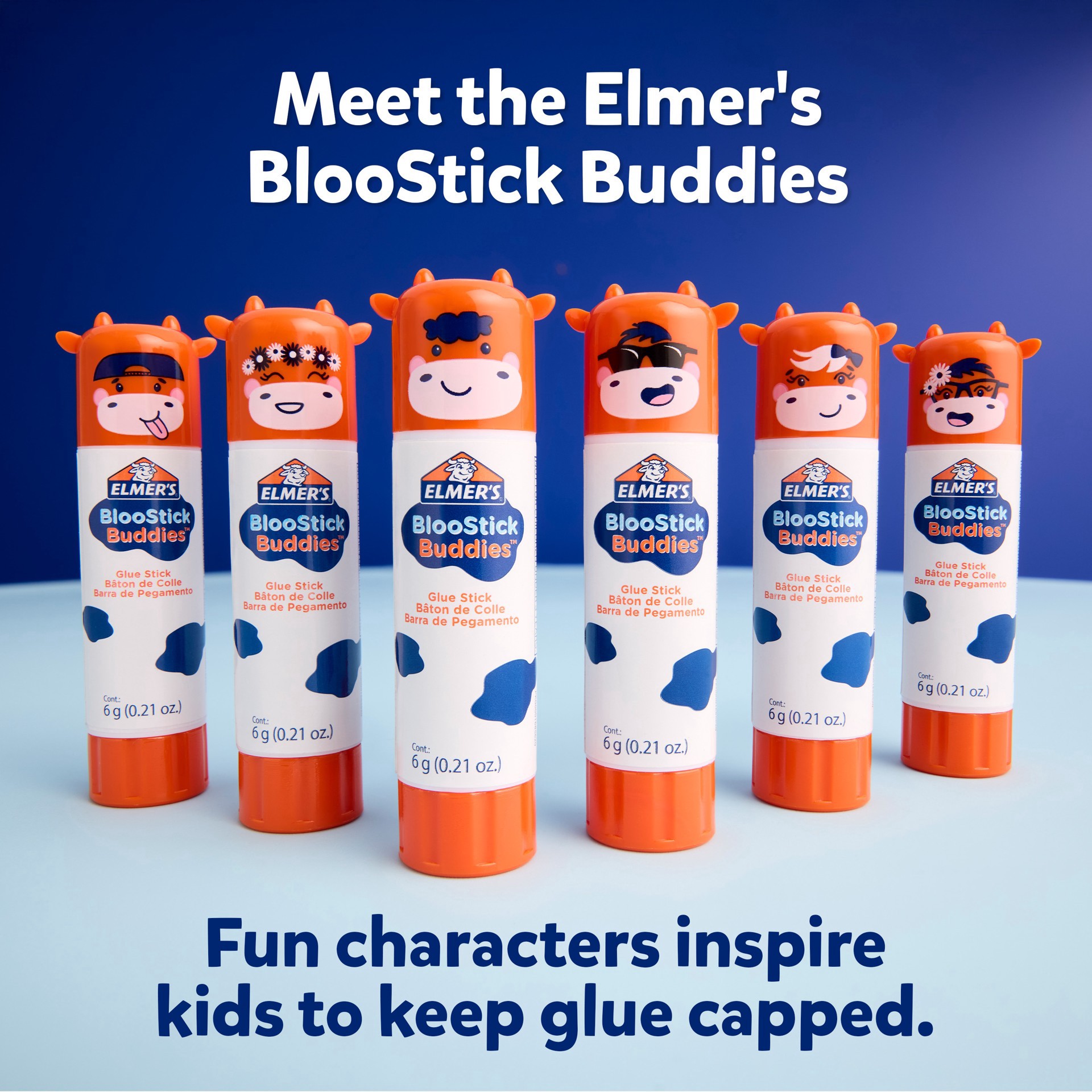 slide 4 of 5, Elmer's Elmer's Bloostick Buddies & Disappearing Purple Glue Stick Set, 6 gram each