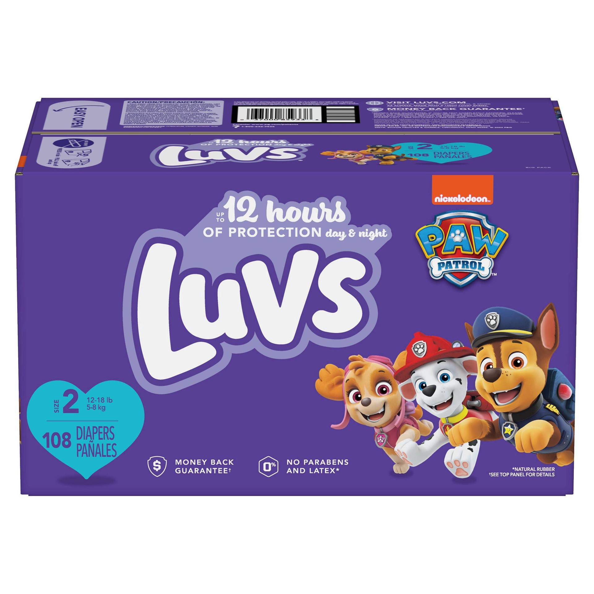 slide 3 of 13, Luvs Diapers Size 2 108 Count, 108 ct