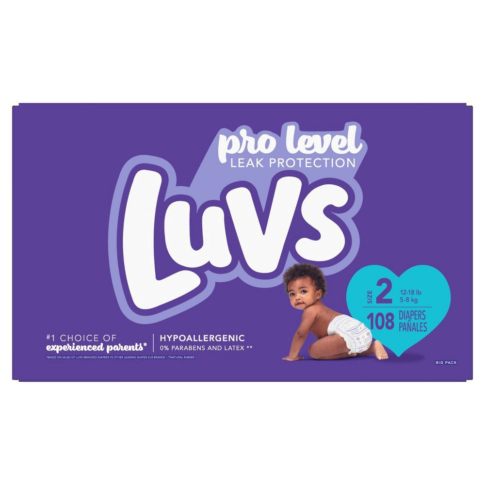 slide 6 of 13, Luvs Diapers Size 2 108 Count, 108 ct