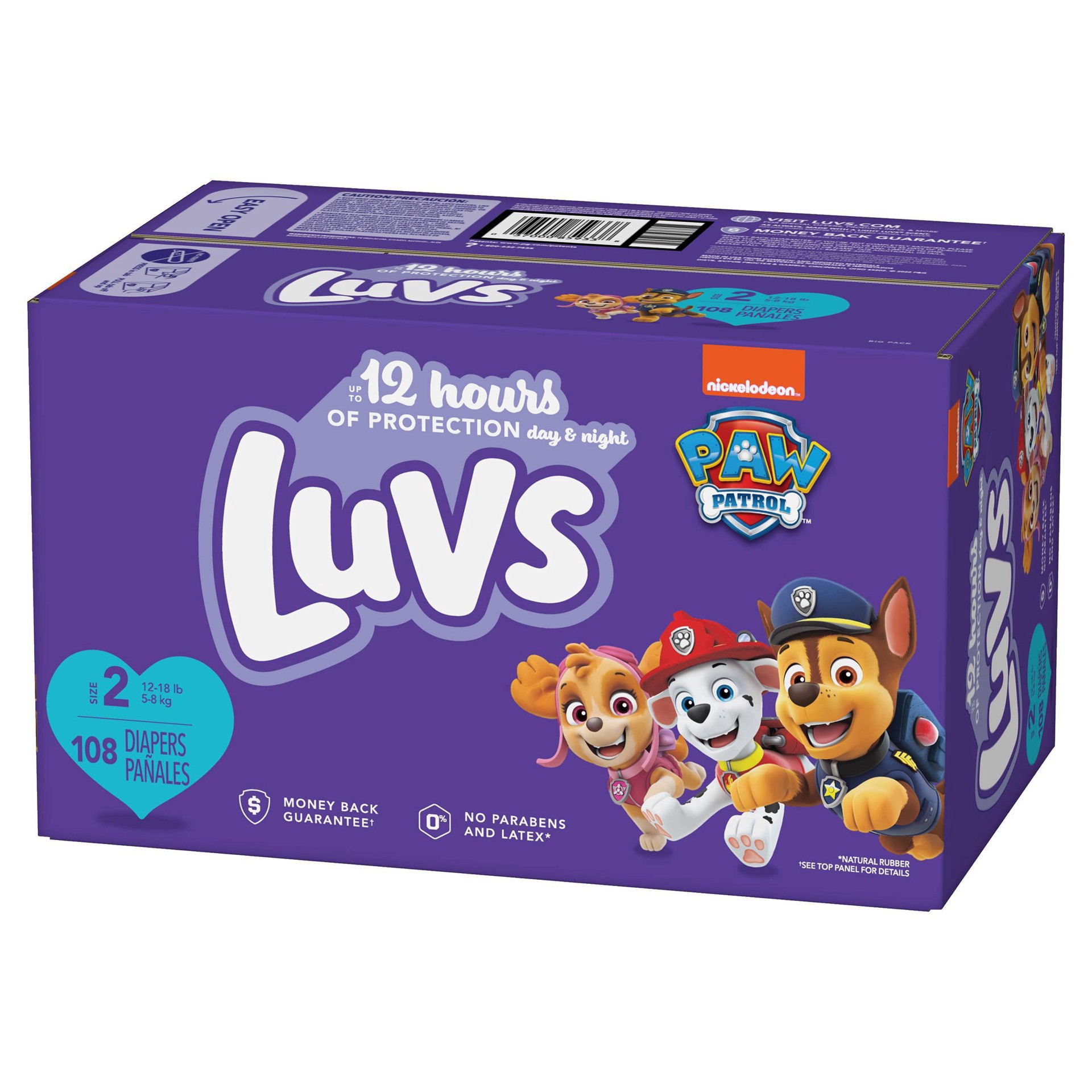 slide 2 of 13, Luvs Diapers Size 2 108 Count, 108 ct