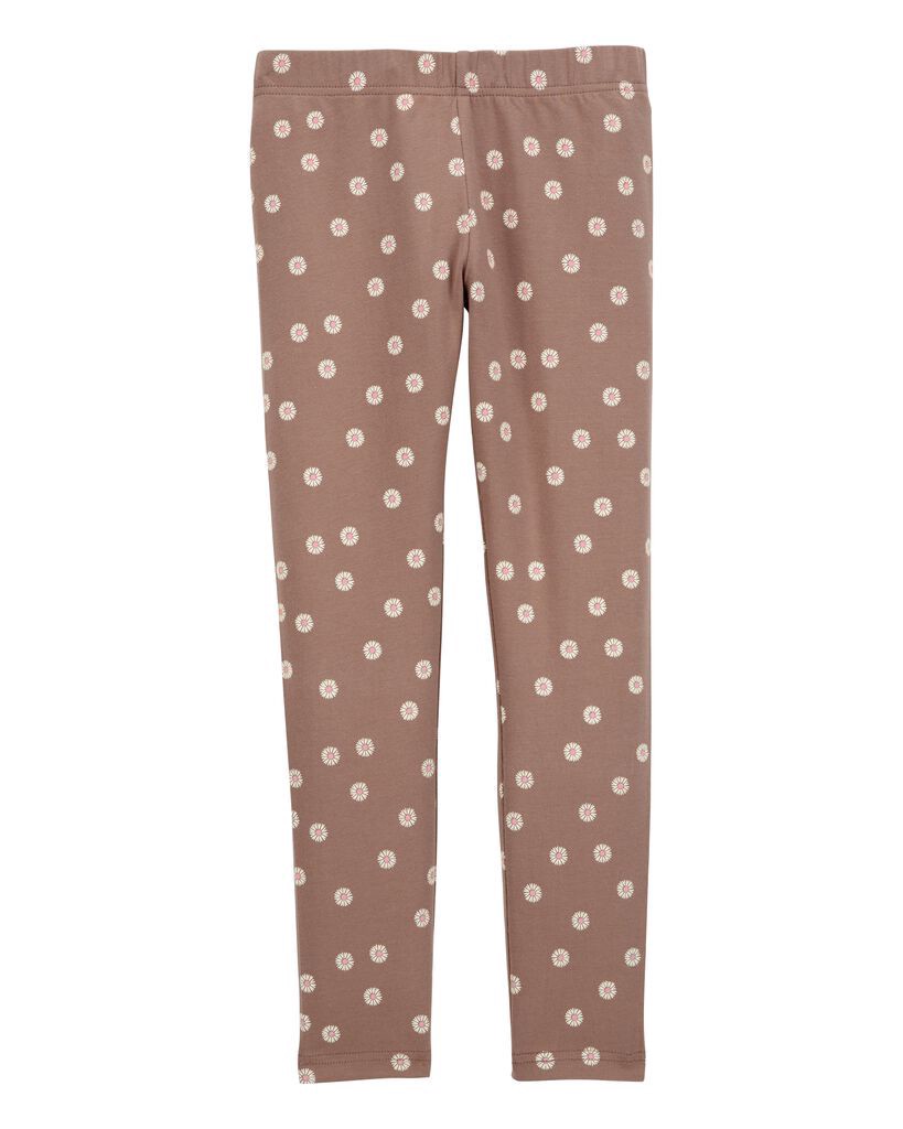 slide 3 of 3, Carter's Kid Floral Stretch Leggings - Brown Brown 4, 1 ct