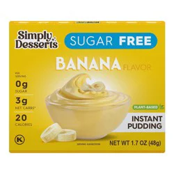 Simply Desserts Sugar Free Plant-Based Banana Flavor Instant Pudding 1.7 oz