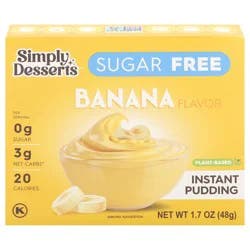Simply Desserts Sugar Free Plant-Based Banana Flavor Instant Pudding 1.7 oz