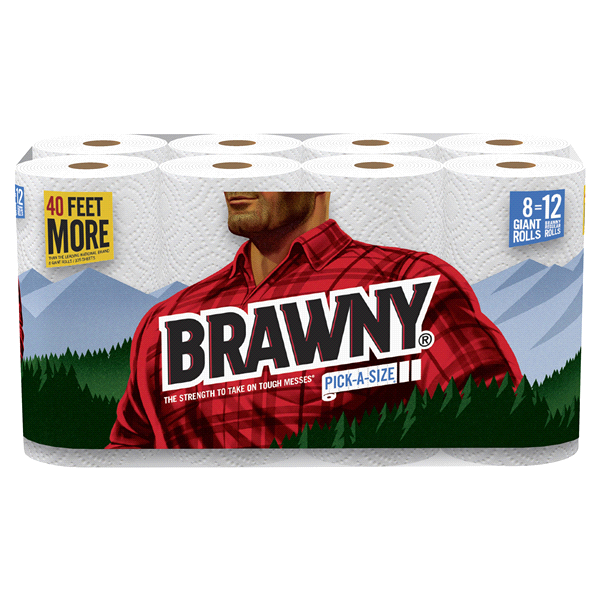 slide 1 of 1, Brawny Paper Towels Pick-A-Size Giant Rolls, 8 ct