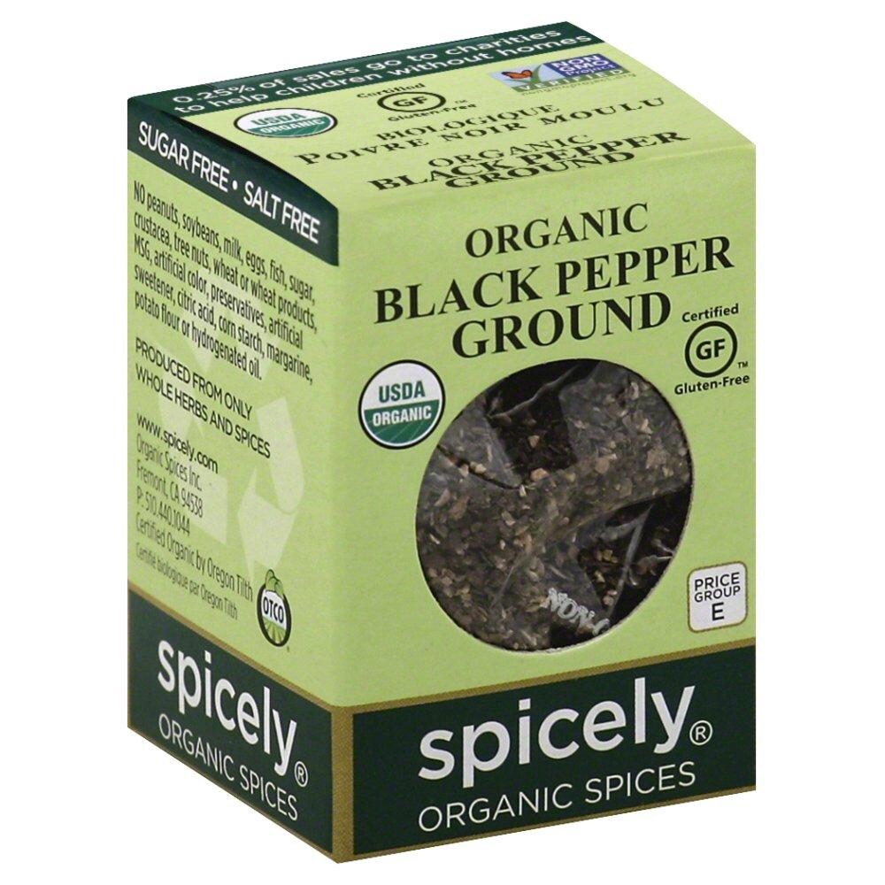 slide 1 of 4, Spicely Organic Spices Black Pepper 0.45 oz, 0.45 oz