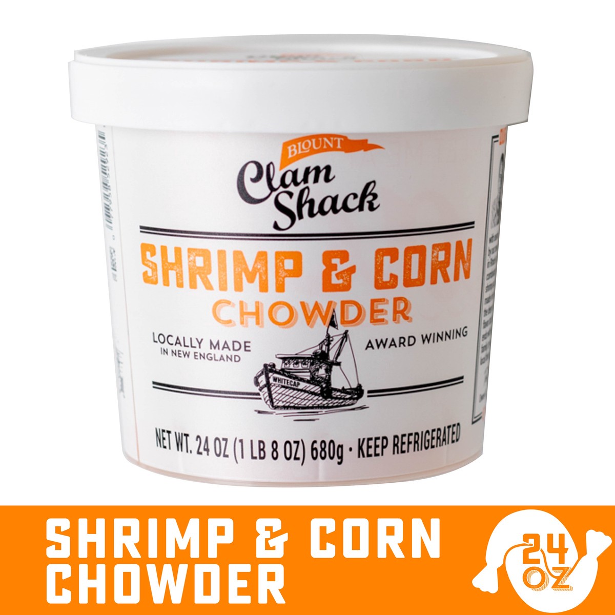 slide 4 of 13, Blount Clam Shack Shrimp & Roasted Corn Chowder, Soup, 24 OZ, 24 oz