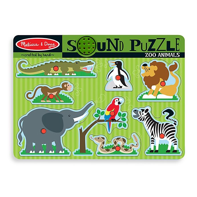 slide 1 of 1, Melissa & Doug Zoo Animals Sound Puzzle, 9 ct