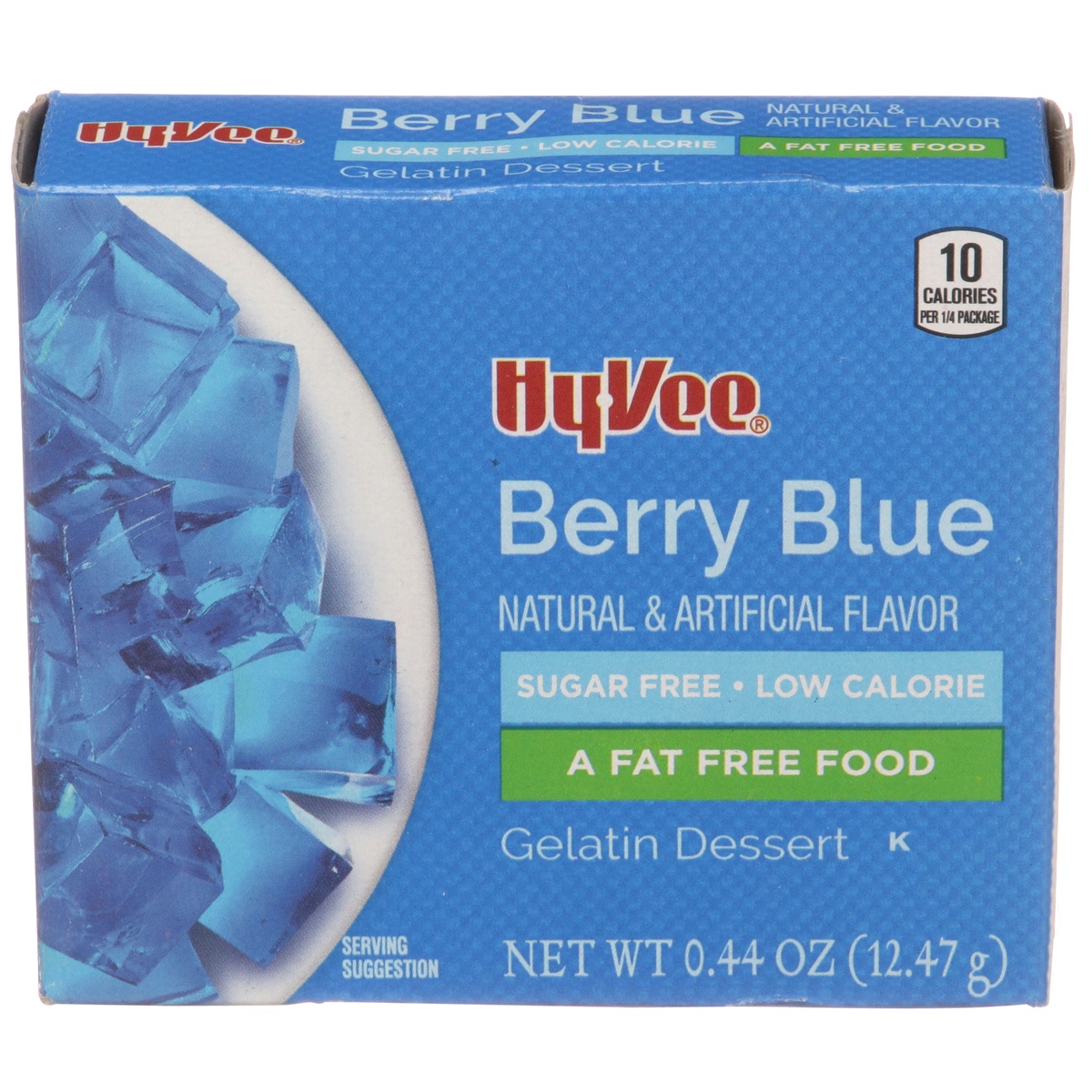 slide 1 of 1, Hy-vee Berry Blue Sugar Free Low Calorie Gelatin Dessert, 0.44 oz
