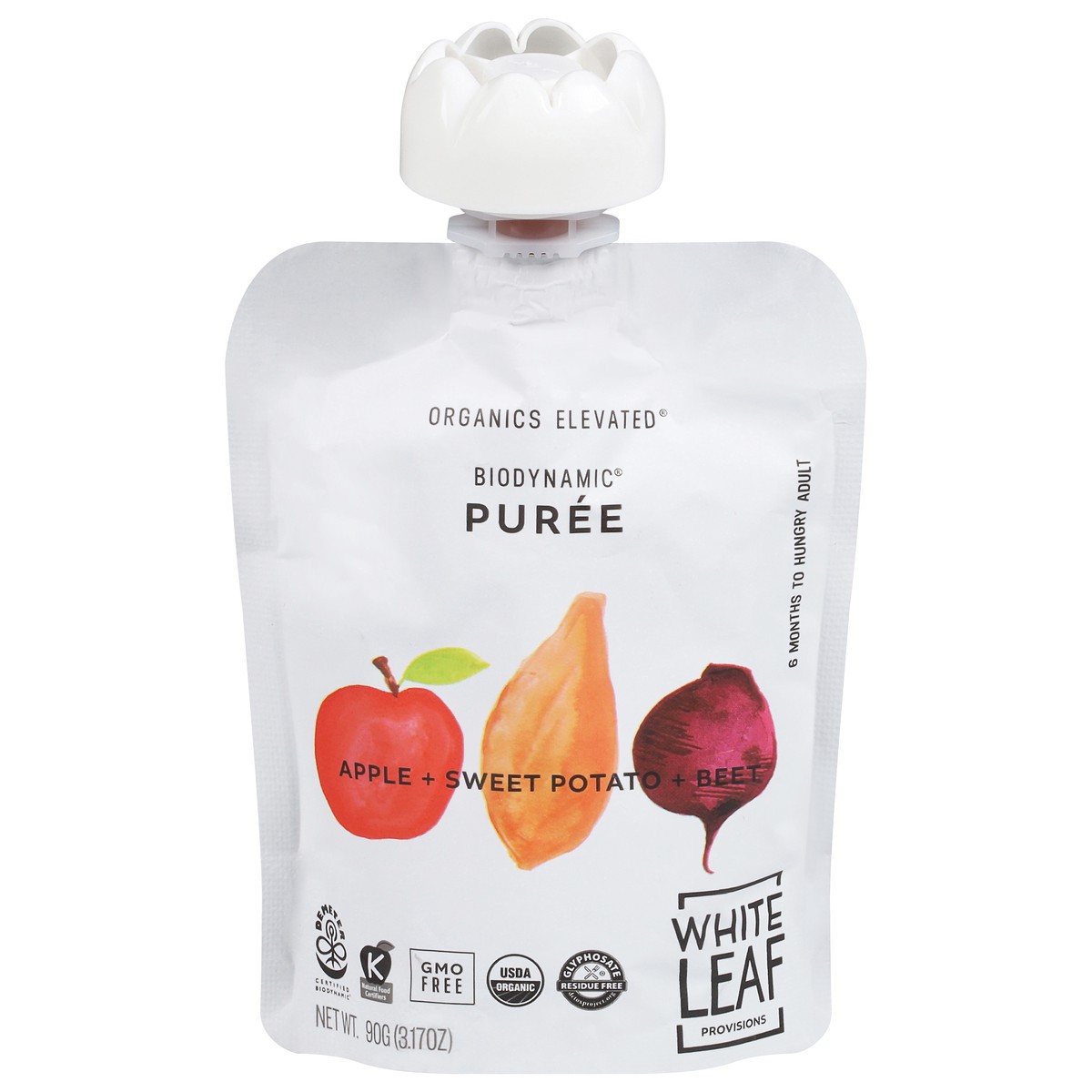 slide 1 of 9, White Leaf Provisions Apple + Sweet Potato + Beet Toddler Baby Food 3.17 oz, 90 gram