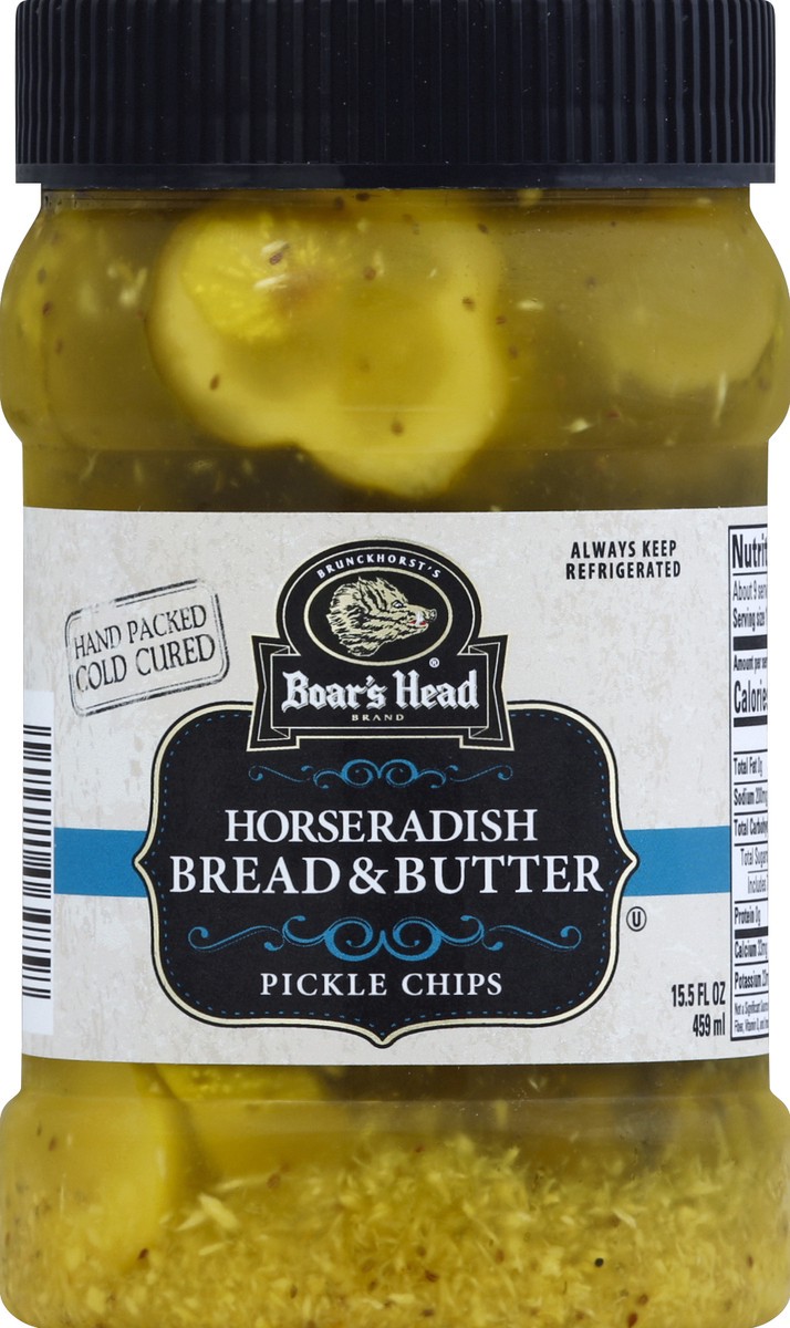 slide 5 of 6, Boar's Head Horseradish Bread & Butter Pickles, 15.5 oz