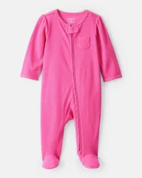Carter's Baby Girl Cotton Long-Sleeve Snug Fit Sleep & Play Pajamas - Pink Fuchsia 3M