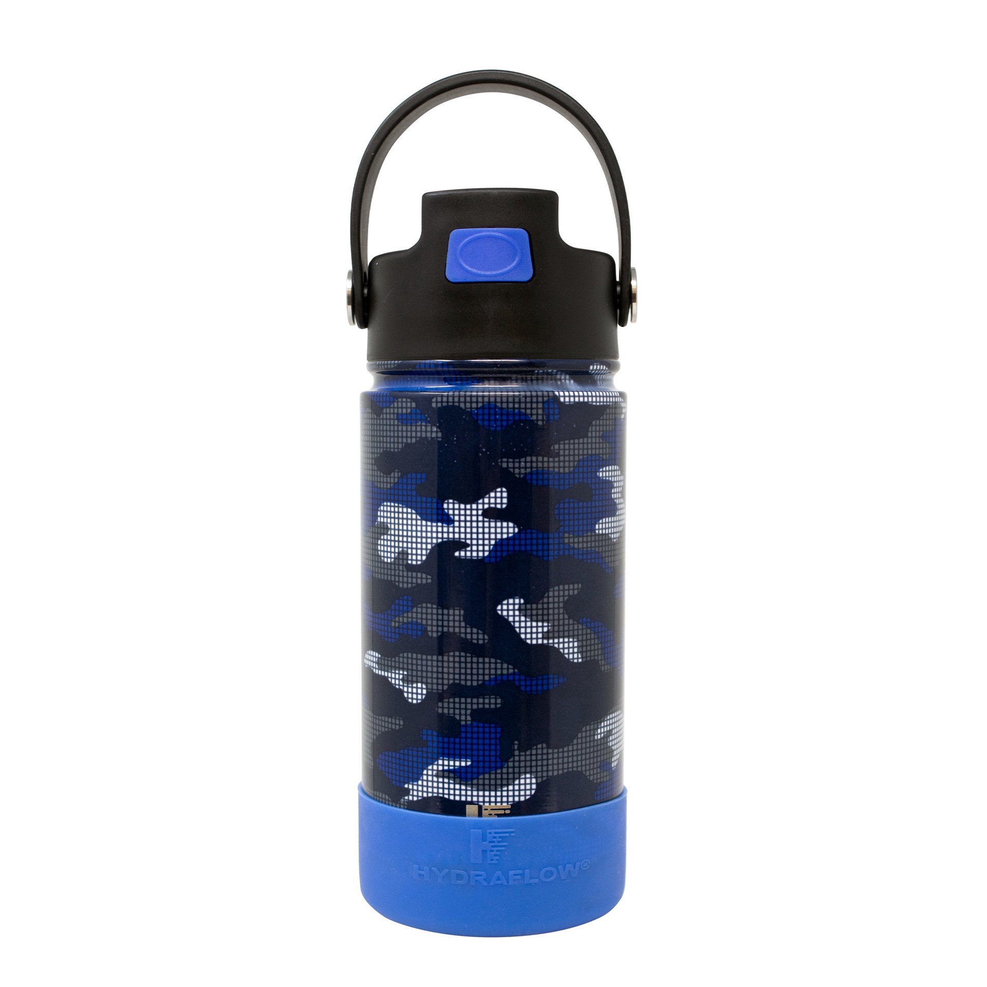 slide 1 of 1, Hydraflow Kids Hybrid Water Bottle - Blue Camo, 14 oz