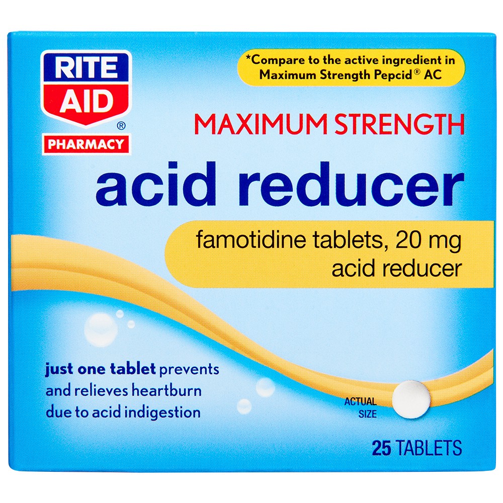 slide 1 of 5, Rite Aid Ra Acid Red Fam, 25 ct