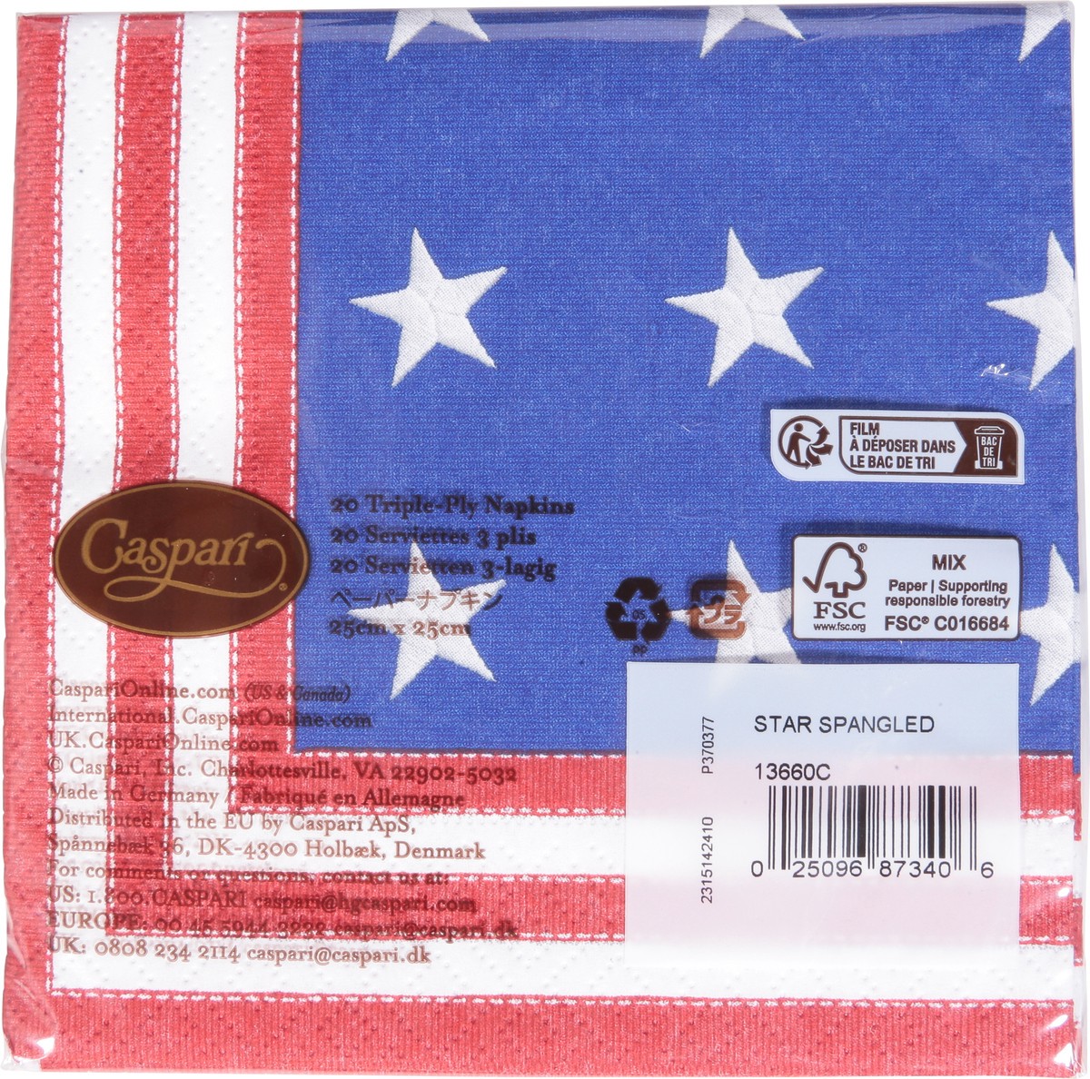 slide 10 of 11, Caspari Star Spangled Triple-Ply Napkins 20 ea, 20 ct