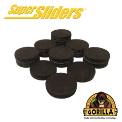 Super Sliders With Gorilla Glue 1 1/2 inch Brown Round Felt Pads - 16 Pack