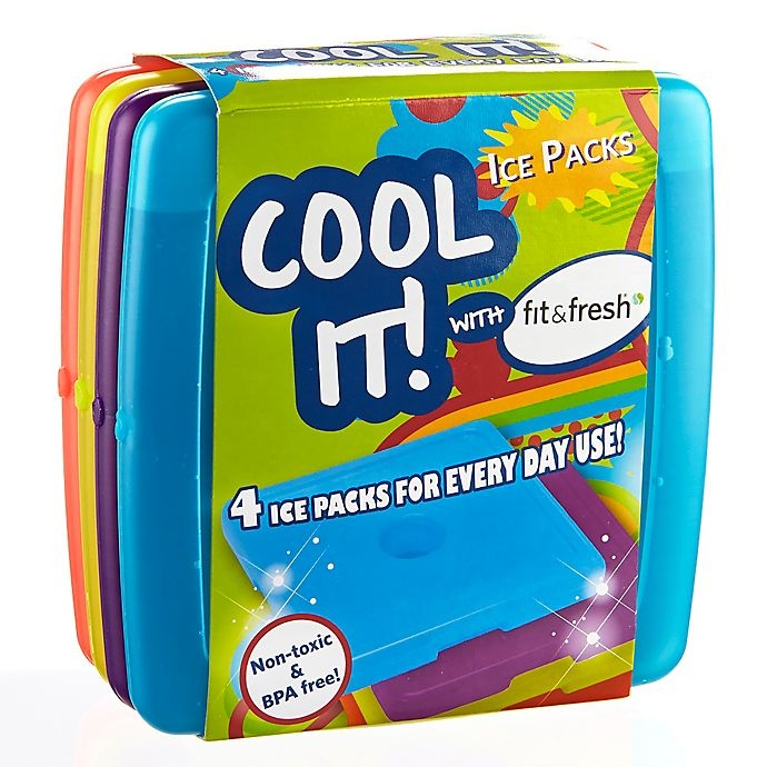 slide 2 of 3, Fit & Fresh Cool Coolers Multicolor Ice Packs, 4 ct