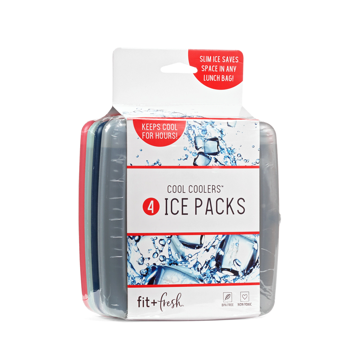 slide 1 of 3, Fit & Fresh Cool Coolers Multicolor Ice Packs, 4 ct