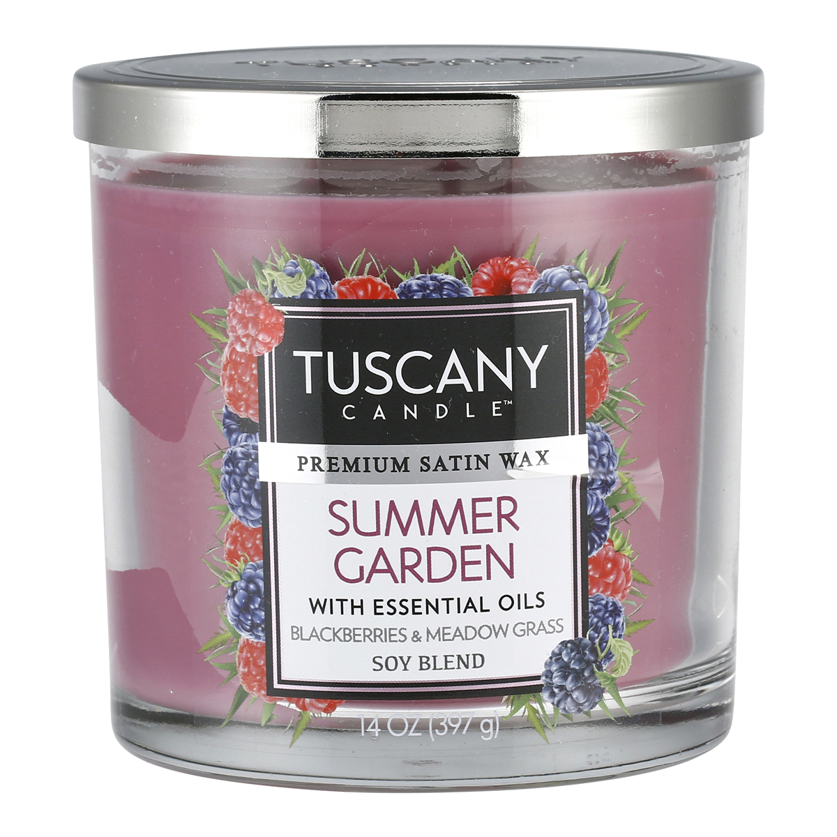 slide 1 of 1, Tuscany Summer Garden Candle - Purple, 14 oz