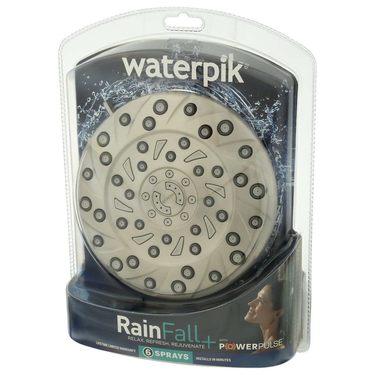 slide 8 of 9, Waterpik Rainfall+ Rain Shower Head With Powerpulse Massage, 1 ct
