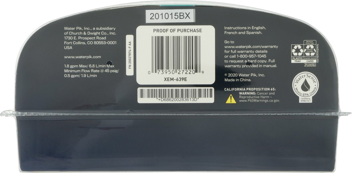 slide 5 of 9, Waterpik Rainfall+ Rain Shower Head With Powerpulse Massage, 1 ct