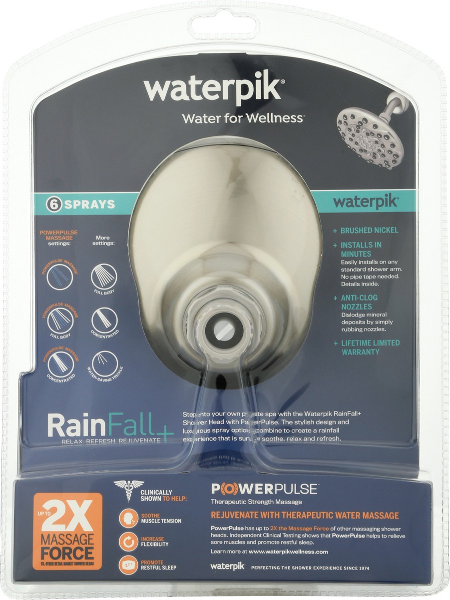 slide 4 of 9, Waterpik Rainfall+ Rain Shower Head With Powerpulse Massage, 1 ct