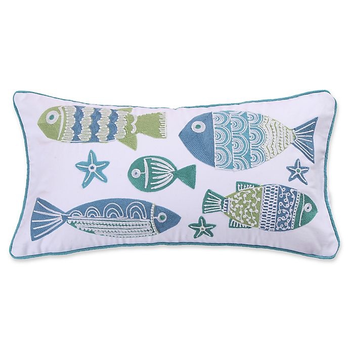 slide 1 of 1, Levtex Home Kos Fish Oblong Throw Pillow - Blue/White, 1 ct