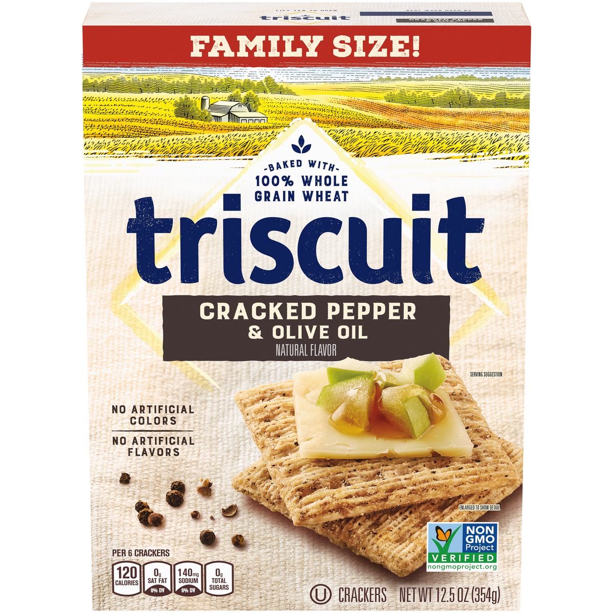 slide 1 of 11, Triscuit Cracked Pepper & Olive Oil Crackers, Family Size, 13 oz