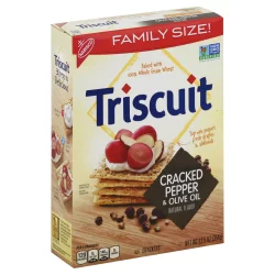 Triscuit Cracked Pepper & Olive Oil Crackers, Family Size
