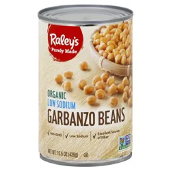 Raley's Purely Made Organic Low Sodium Garbanzo Beans 15.5 oz