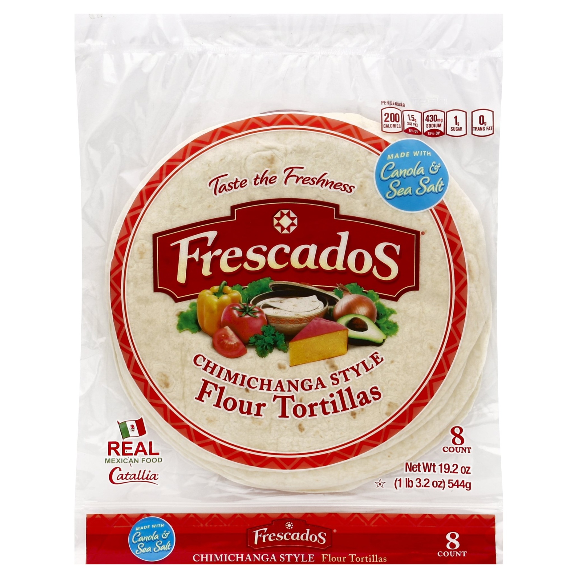 slide 1 of 6, Frescados Chimichanga Style Extra Large Flour Tortillas, 8 ct; 19.2 oz
