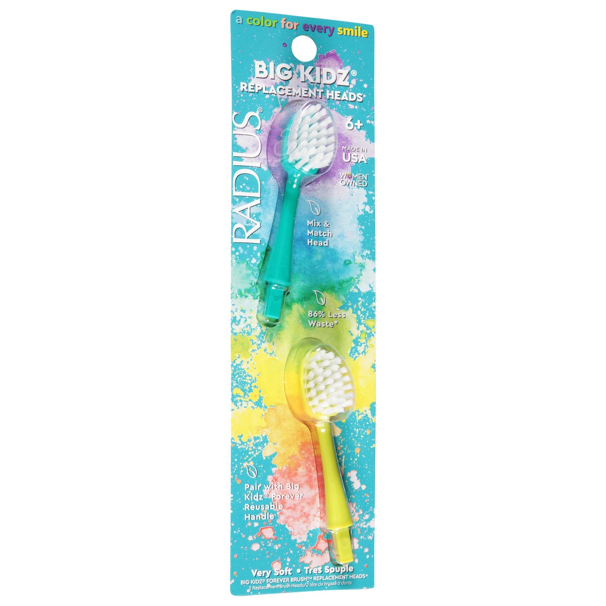 slide 4 of 9, Radius Big Kidz Replacement Brush Heads 2 ea, 2 ct