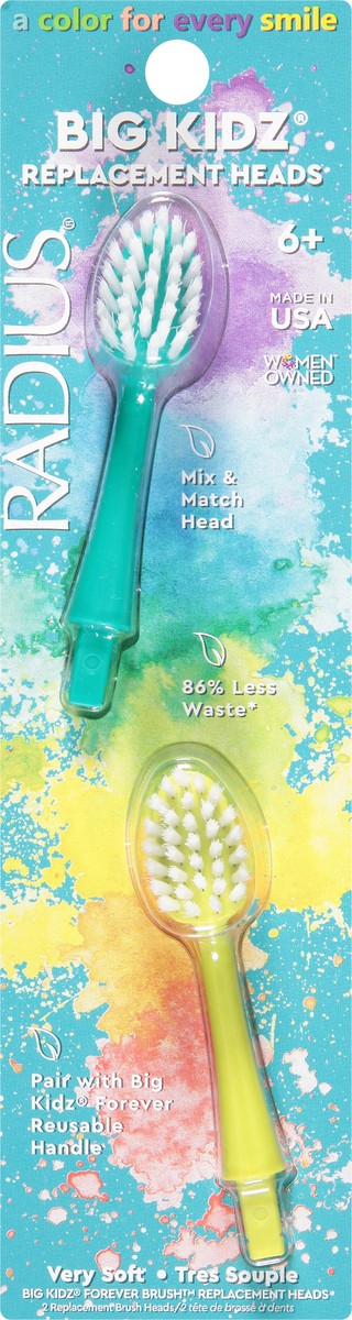 slide 5 of 9, Radius Big Kidz Replacement Brush Heads 2 ea, 2 ct