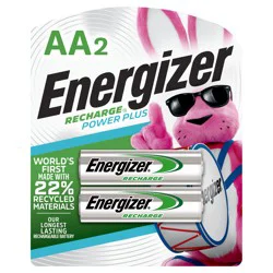Energizer Power Plus Rechargeable AA Batteries (2 Pack), Double A Batteries