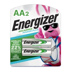 Energizer Power Plus Rechargeable AA Batteries (2 Pack), Double A Batteries