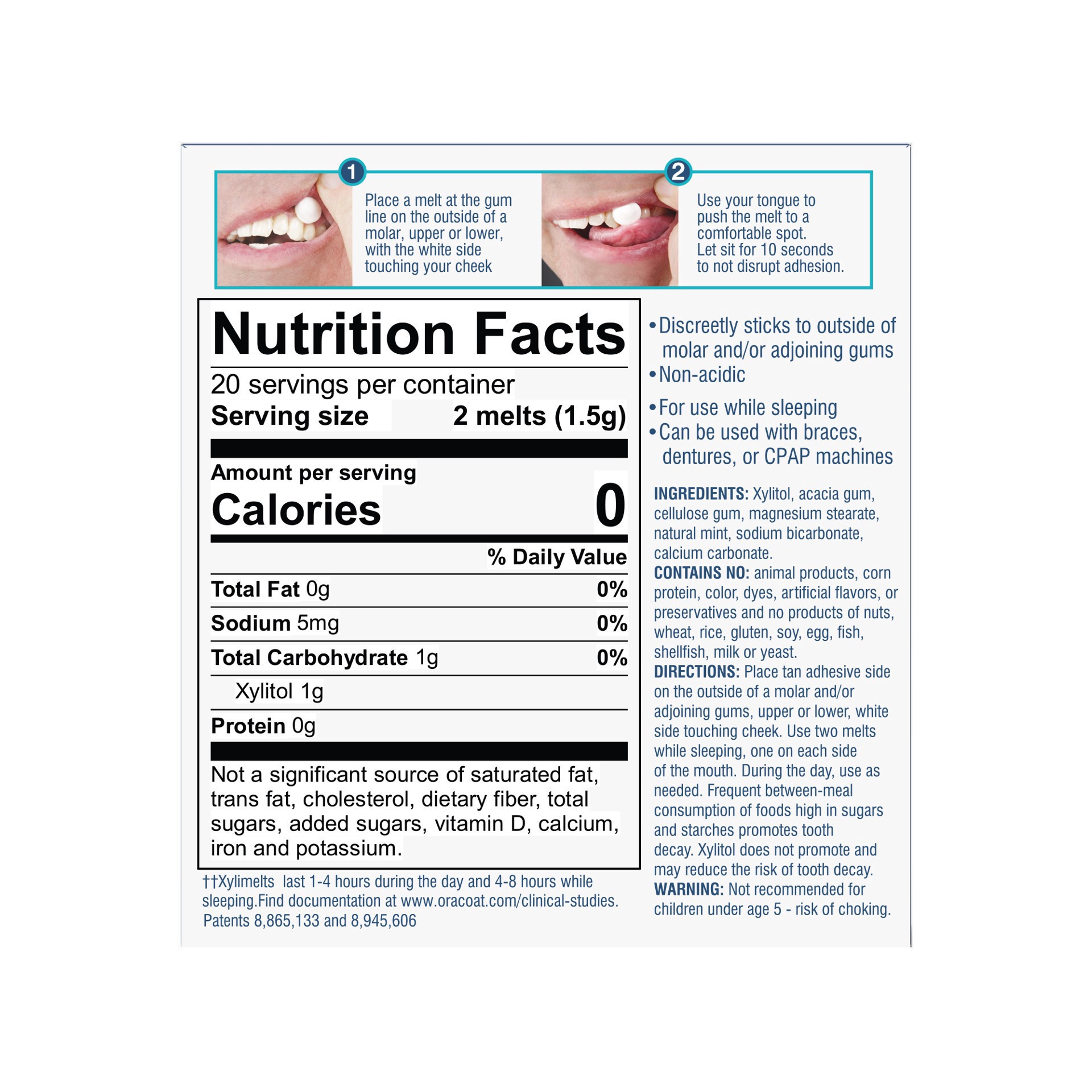 slide 3 of 5, OraCoat XyliMelts Dry Mouth Mild-Mint Flavor Stick-On Melts 40 ea, 40 ct