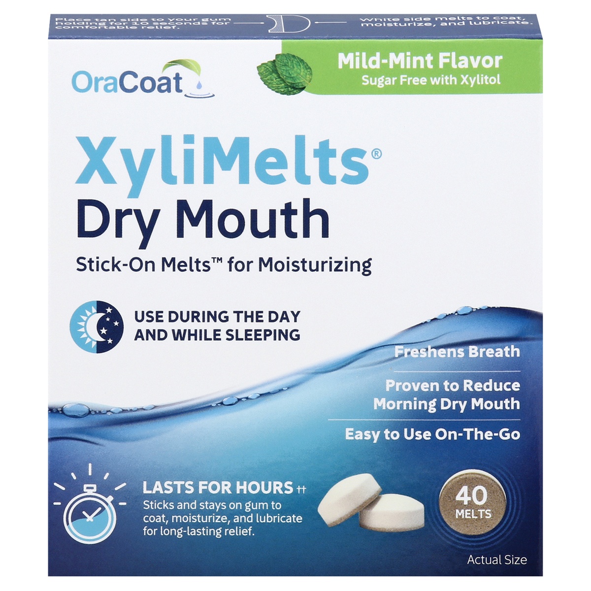 OraCoat XyliMelts For Dry Mouth, Mild Mint Discs 40 Ct | Shipt