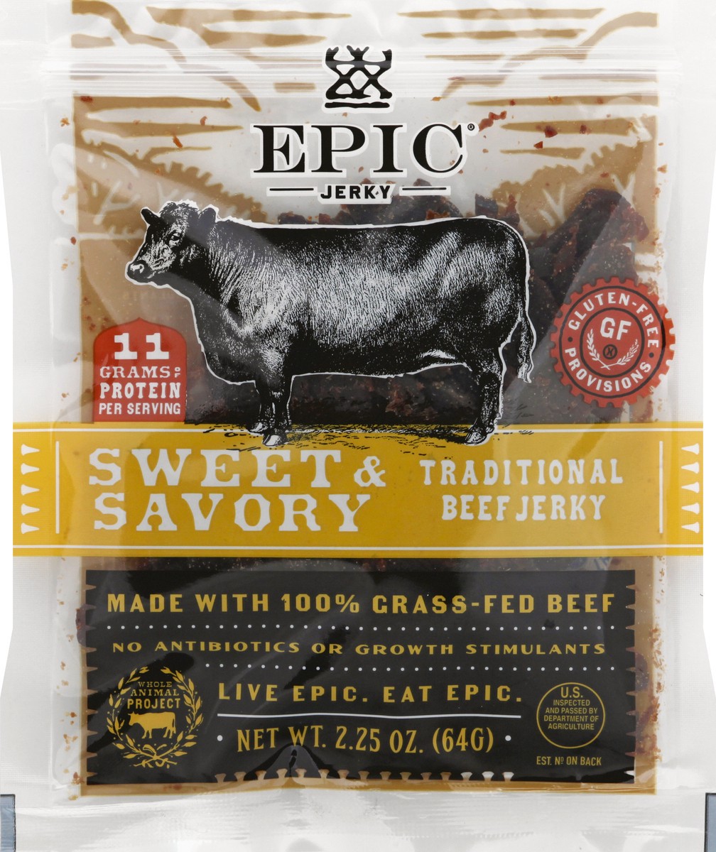 slide 7 of 8, Epic Sweet & Savory Traditional Beef Jerky, 2.25 oz