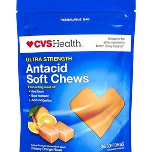 slide 1 of 1, CVS Health Ultra Strength Antacid Soft Chews, Orange, 36 Ct, 36 ct
