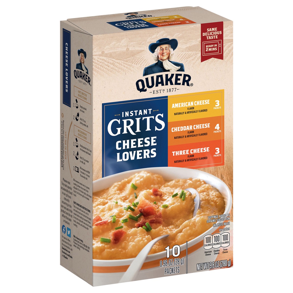 slide 4 of 6, Quaker Instant Grits Variety 9.8 Oz 10 Count, 10 ct