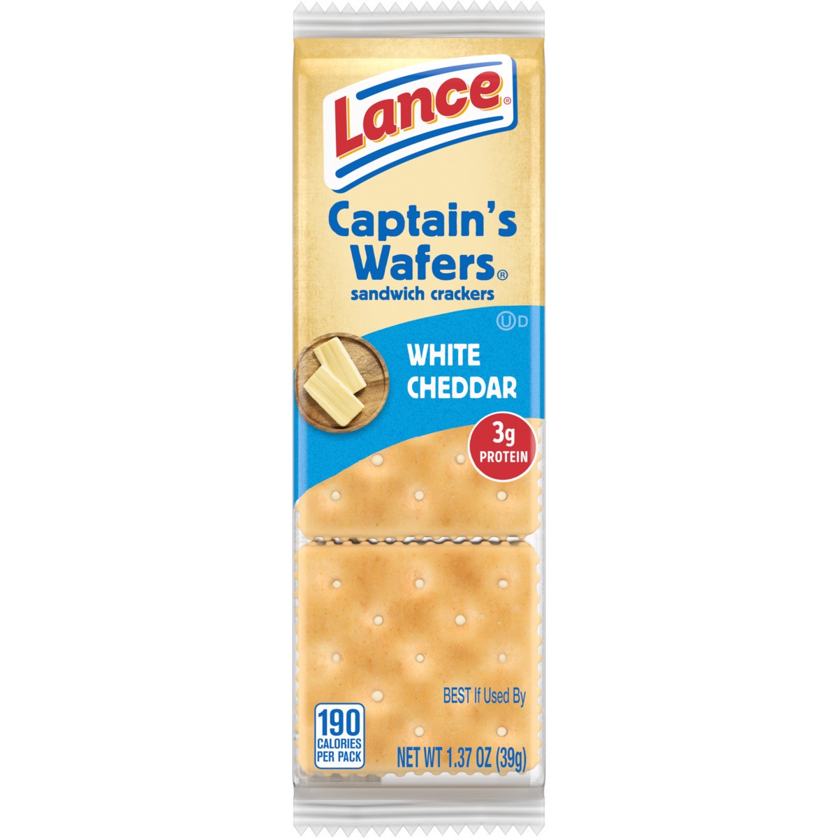 slide 1 of 5, Lance Captain's Wafers White Cheddar Sandwich Crackers, 1.370 oz