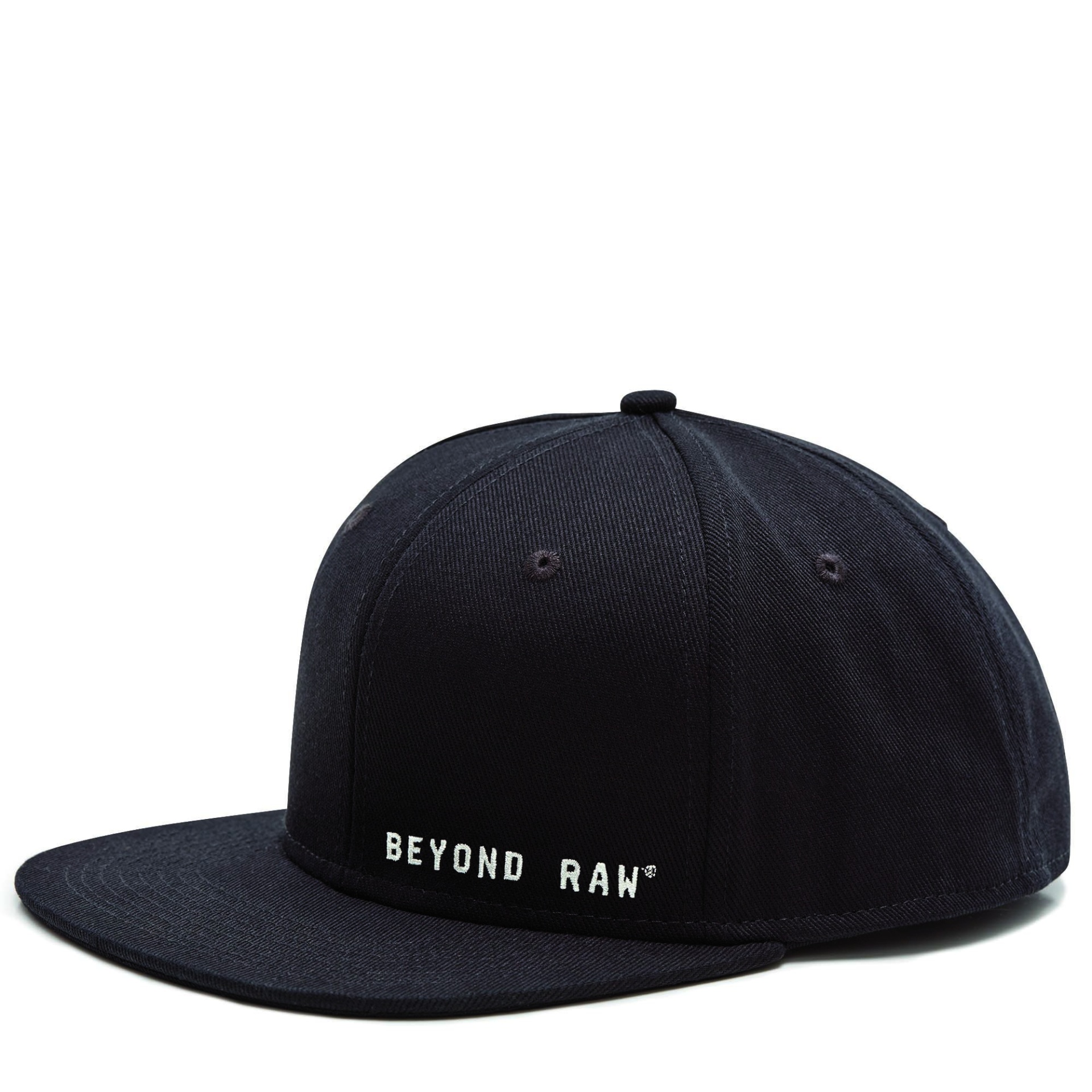slide 1 of 1, Beyond Raw Flat Bill Black Hat, 1 ct