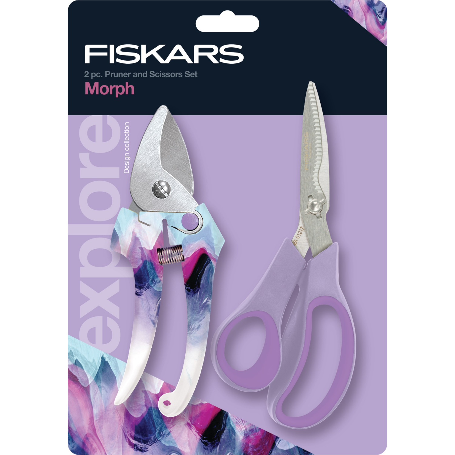 slide 1 of 1, Fiskars Designer Stainless-Steel Pruner and Snip Set, 2 ct