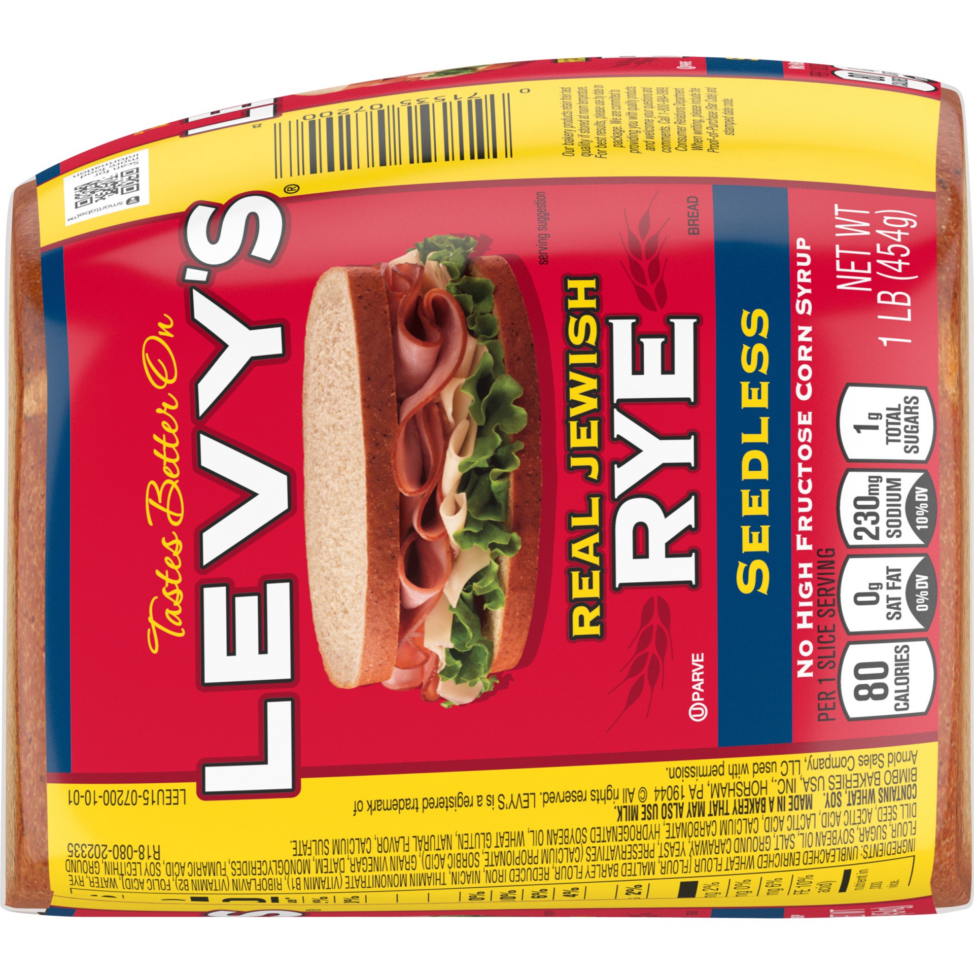 slide 8 of 9, Levy's Seedless sliced bread Rye Bread, 16 oz, 16 oz