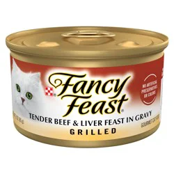 Purina Fancy Feast Grilled Wet Cat Food Beef and Liver Feast in Wet Cat Food Gravy