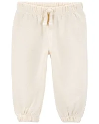 Carter's Baby Glitter Pull-On Fleece Joggers Ivory 9M