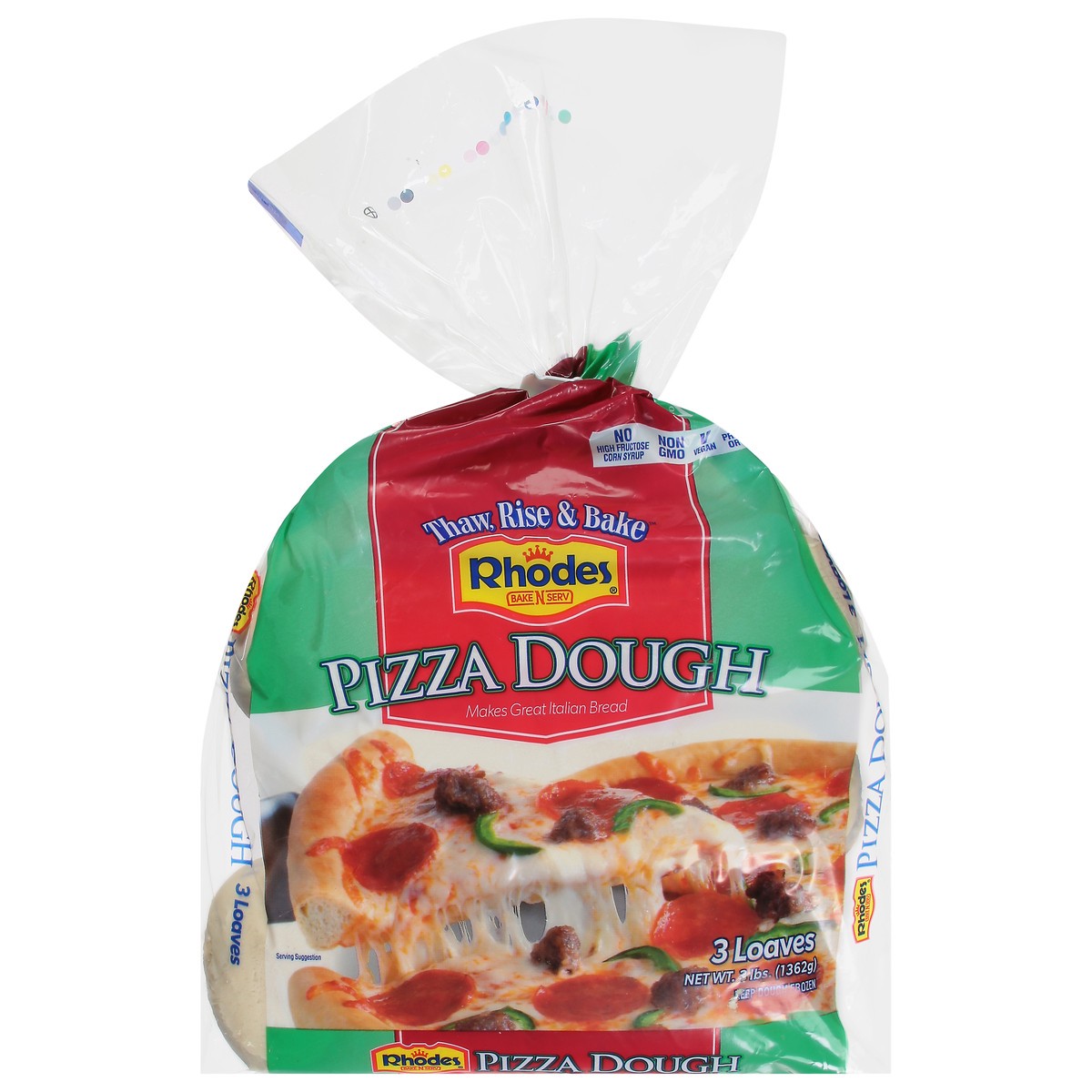 slide 1 of 11, Rhodes Pizza Dough 3 Count, 3 lb