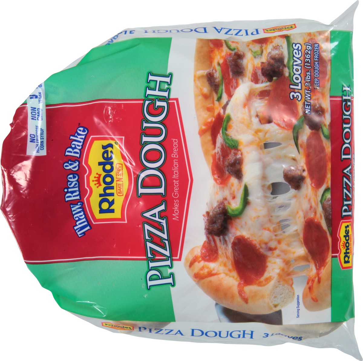 slide 9 of 11, Rhodes Pizza Dough 3 Count, 3 lb
