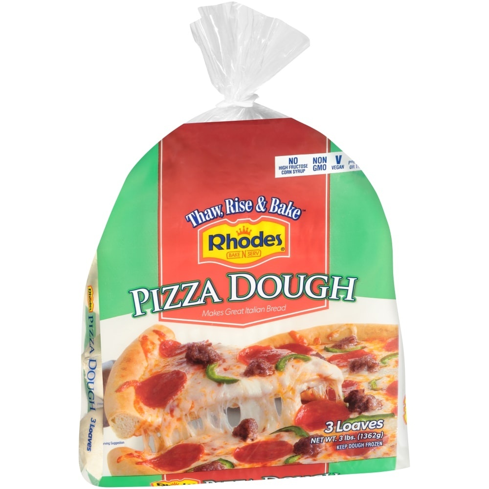 slide 1 of 1, Rhodes Pizza Dough 3 Count, 3 lb