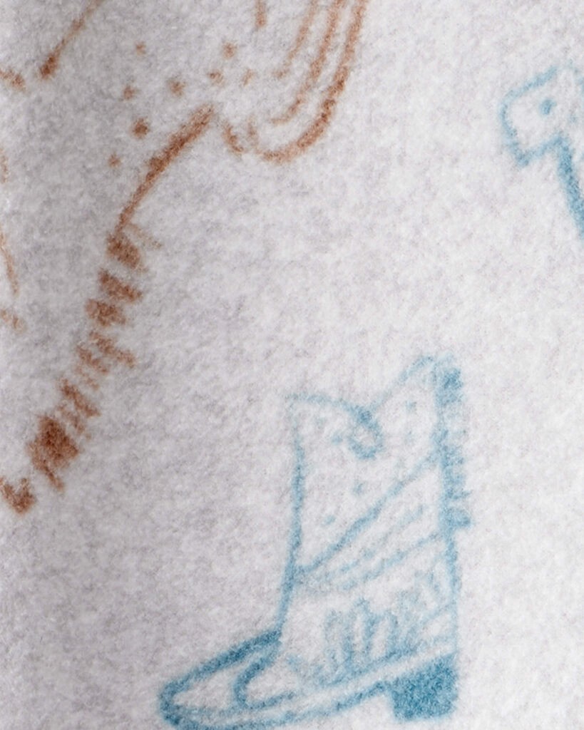 slide 3 of 3, Carter's Carters Baby Boy Western Cowboy Print Loose Fit Long-Sleeve Sleep & Play - Grey Grey NB, 1 ct