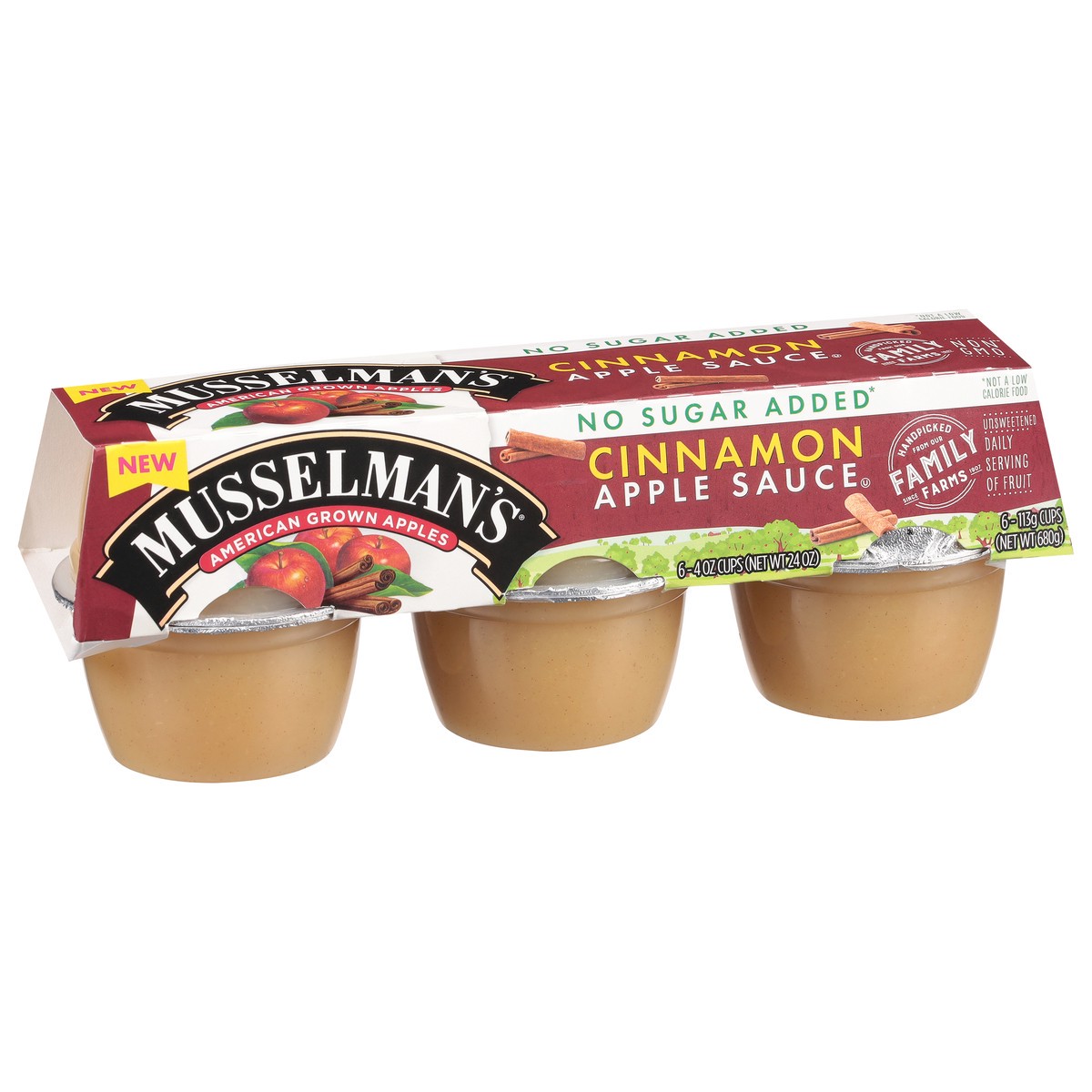 slide 12 of 12, Musselman's No Sugar Added Cinnamon Apple Sauce 6 - 4 oz Cups, 6 ct